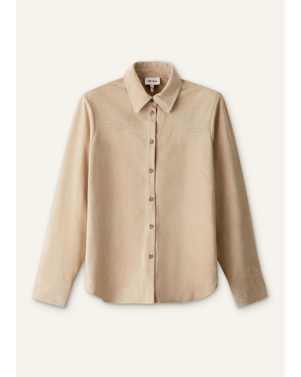 ME+EM Multicolor Luxe Suede Straight Shirt