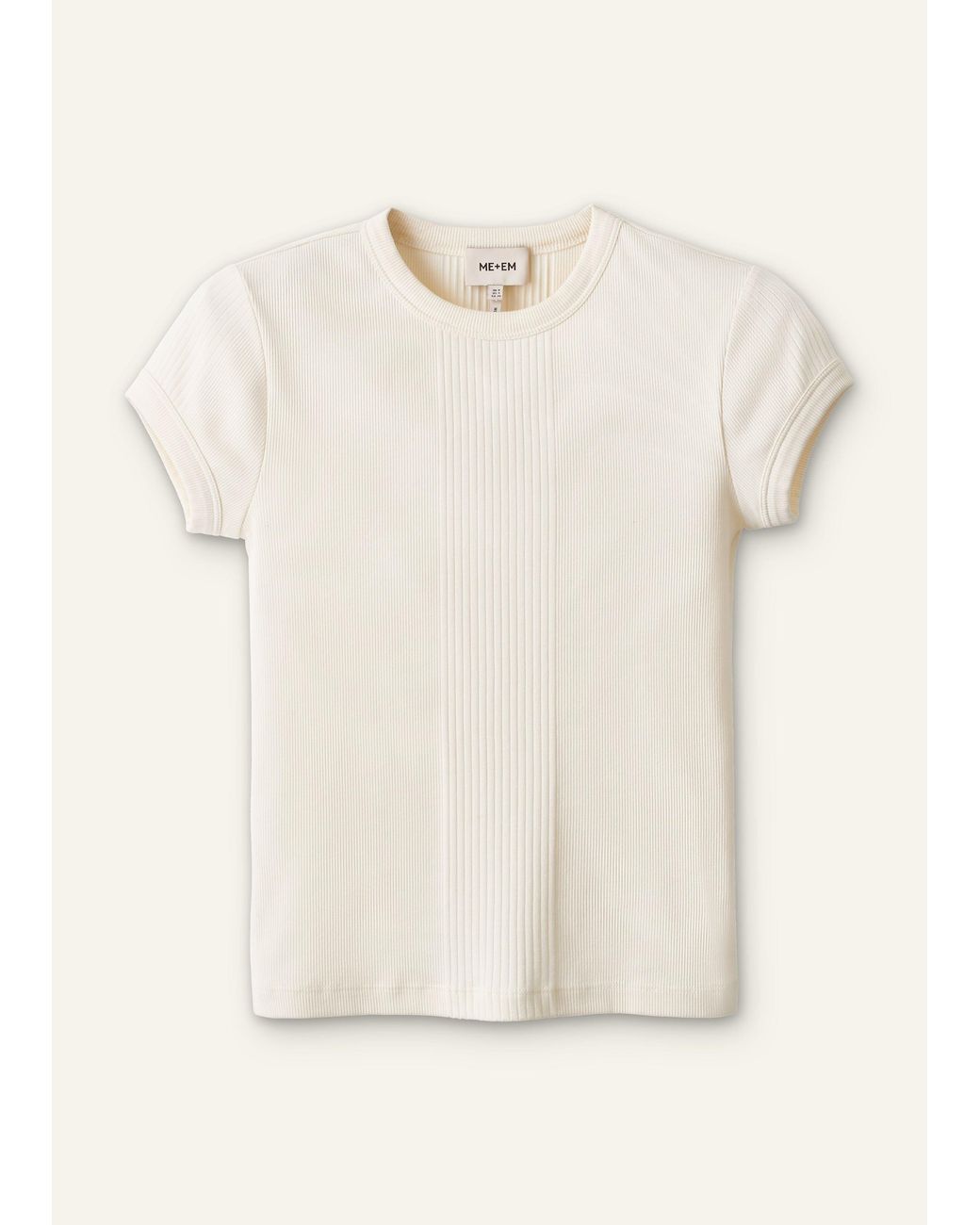 ME+EM Natural Variegated Rib Tee