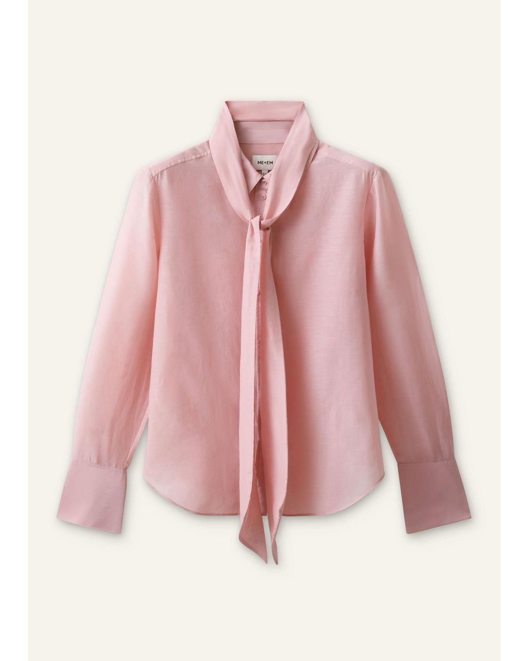 ME+EM Pink Silk Cotton Cloud Layering Shirt + Tie