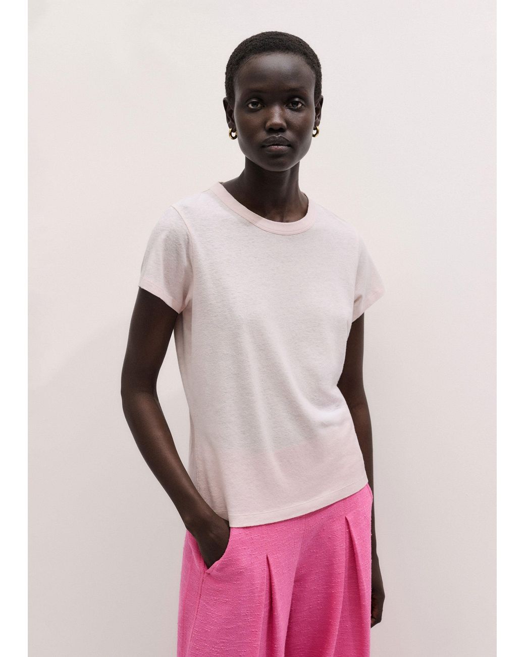 ME+EM Pink Soft Washed Tee Iced