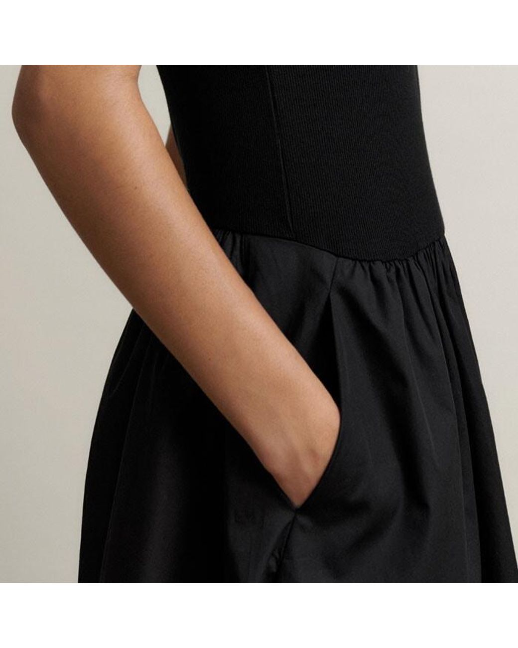 ME+EM Mixed Media Maxi Dress in Black