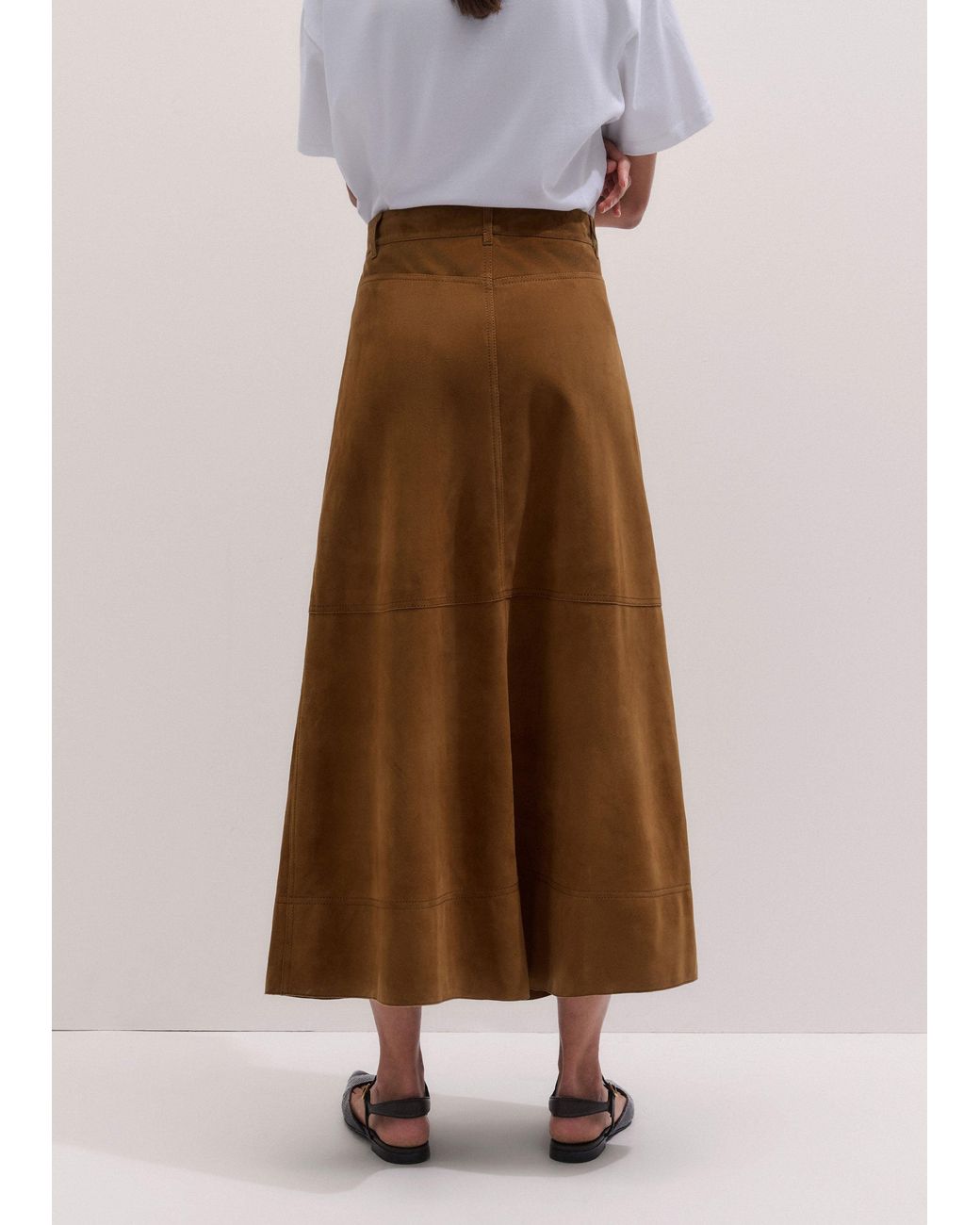 ME+EM White Luxe A-Line Maxi Skirt