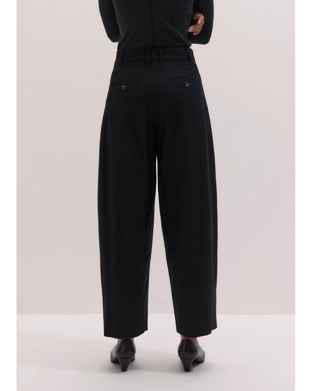 ME+EM Black Exaggerated Taper Trouser