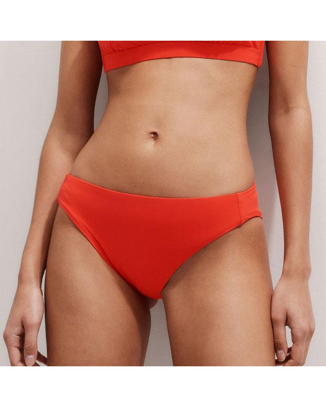 ME+EM Red Adjustable-Rise Bikini Bottom