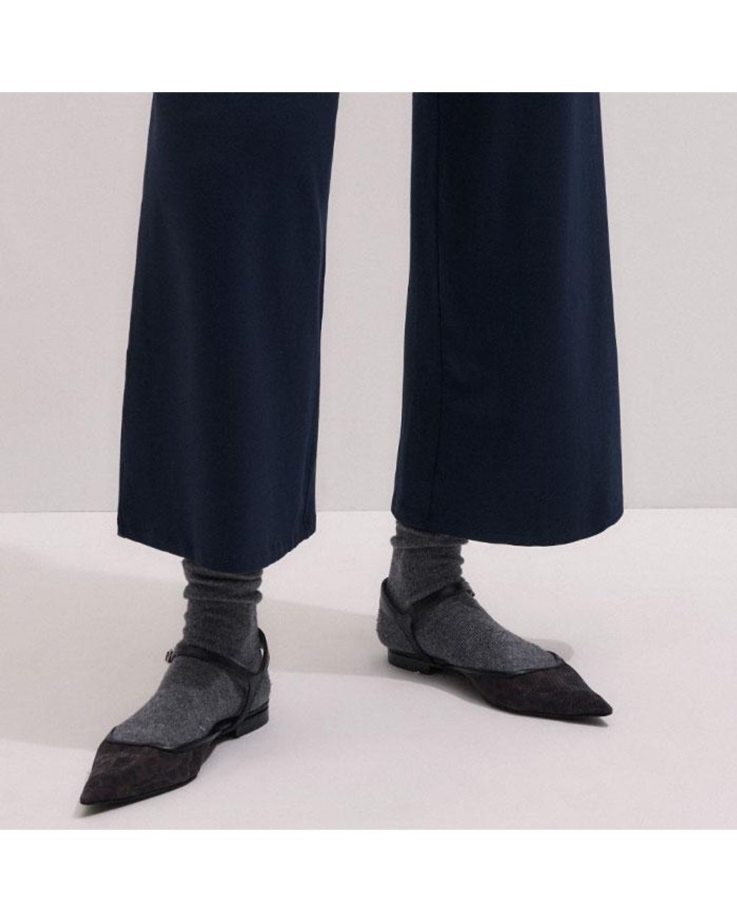 ME+EM Blue Crop Palazzo Pant