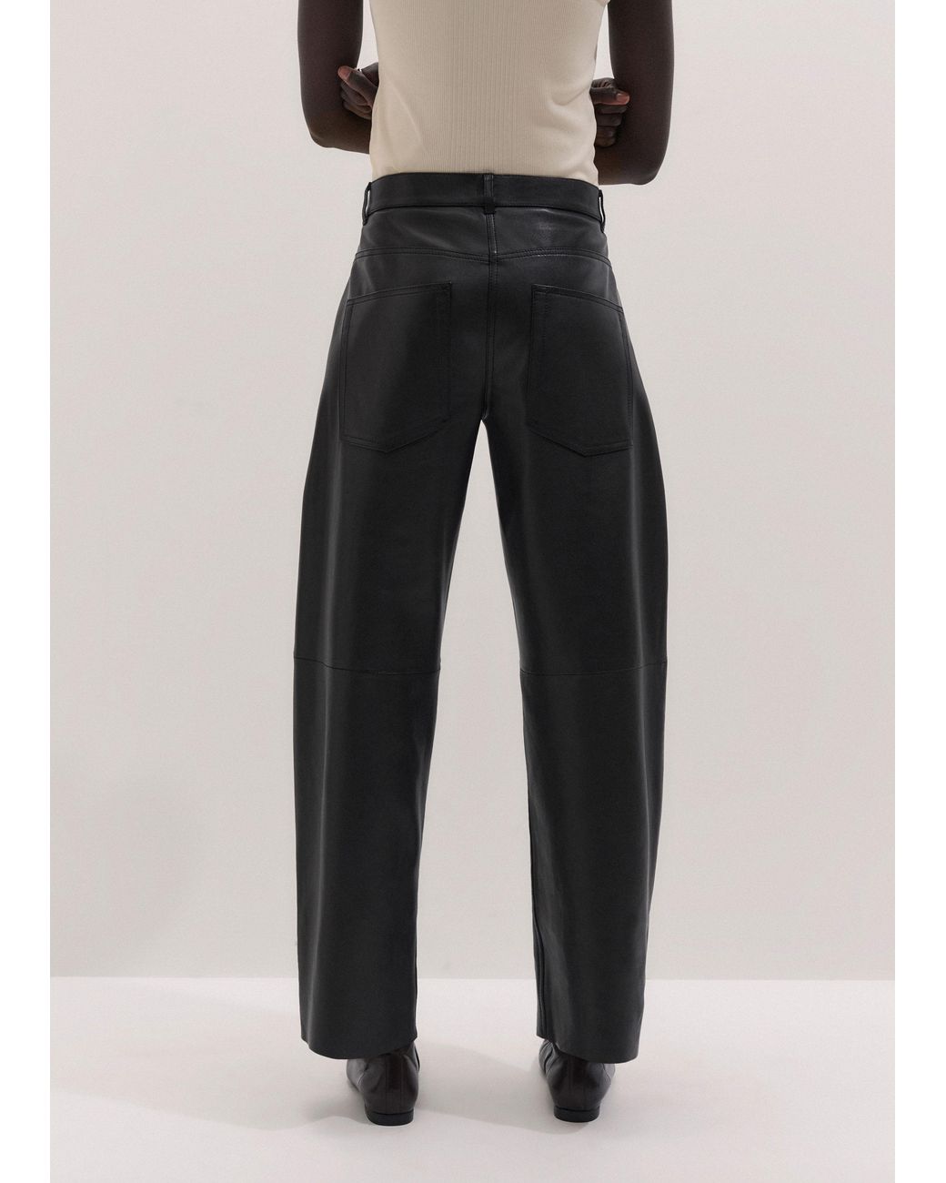 ME+EM Black Luxe Barrel Pant