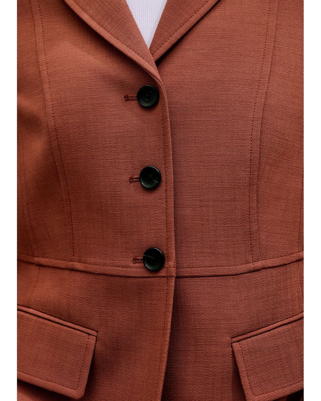 ME+EM Red Slim Fit Contour Blazer