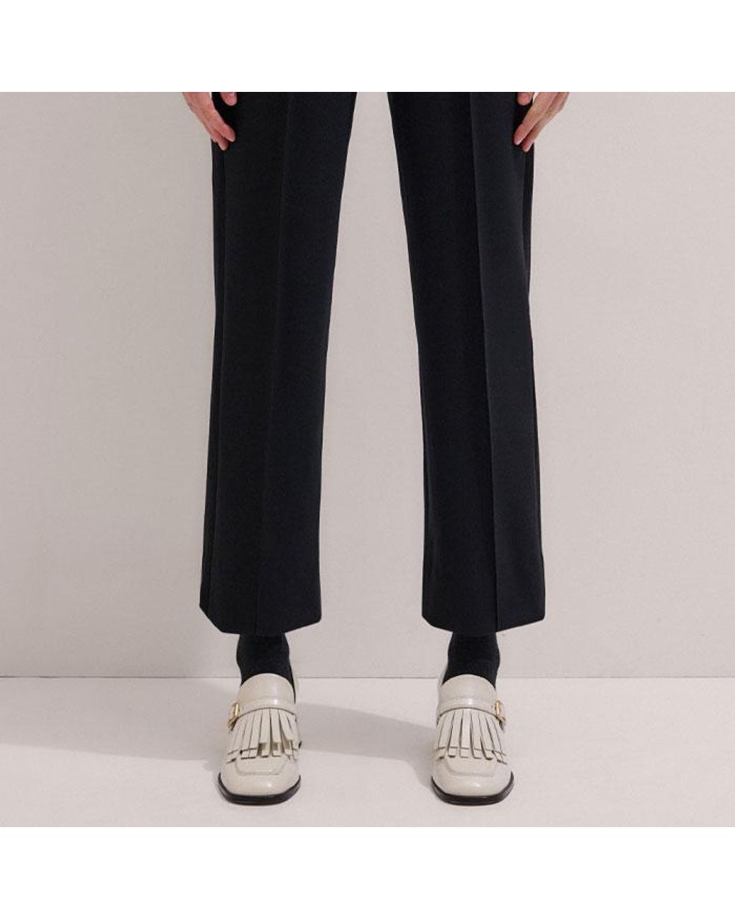 ME+EM Gray Slim Crop Forever Trouser