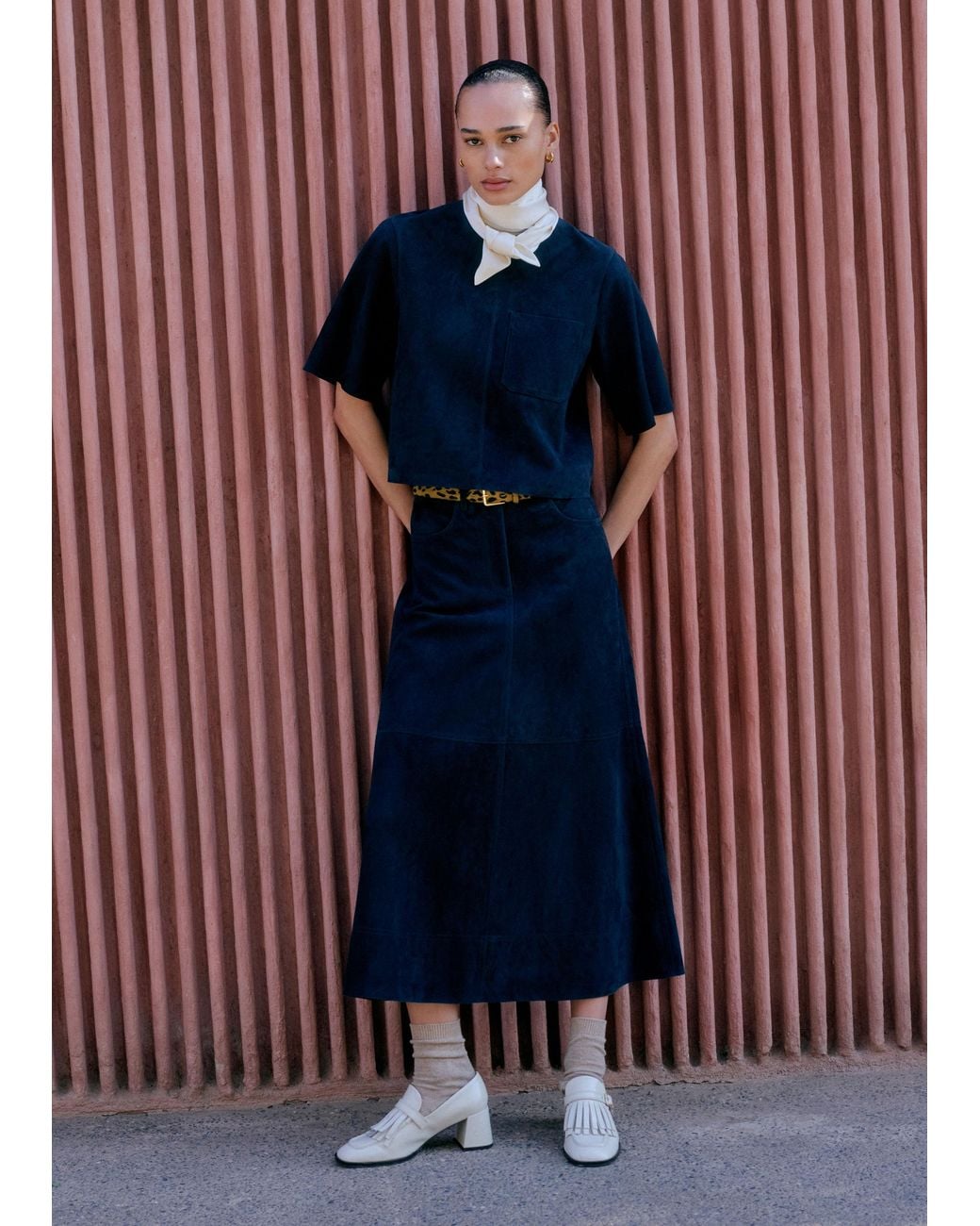 ME+EM Blue Luxe Boxy T-Shirt