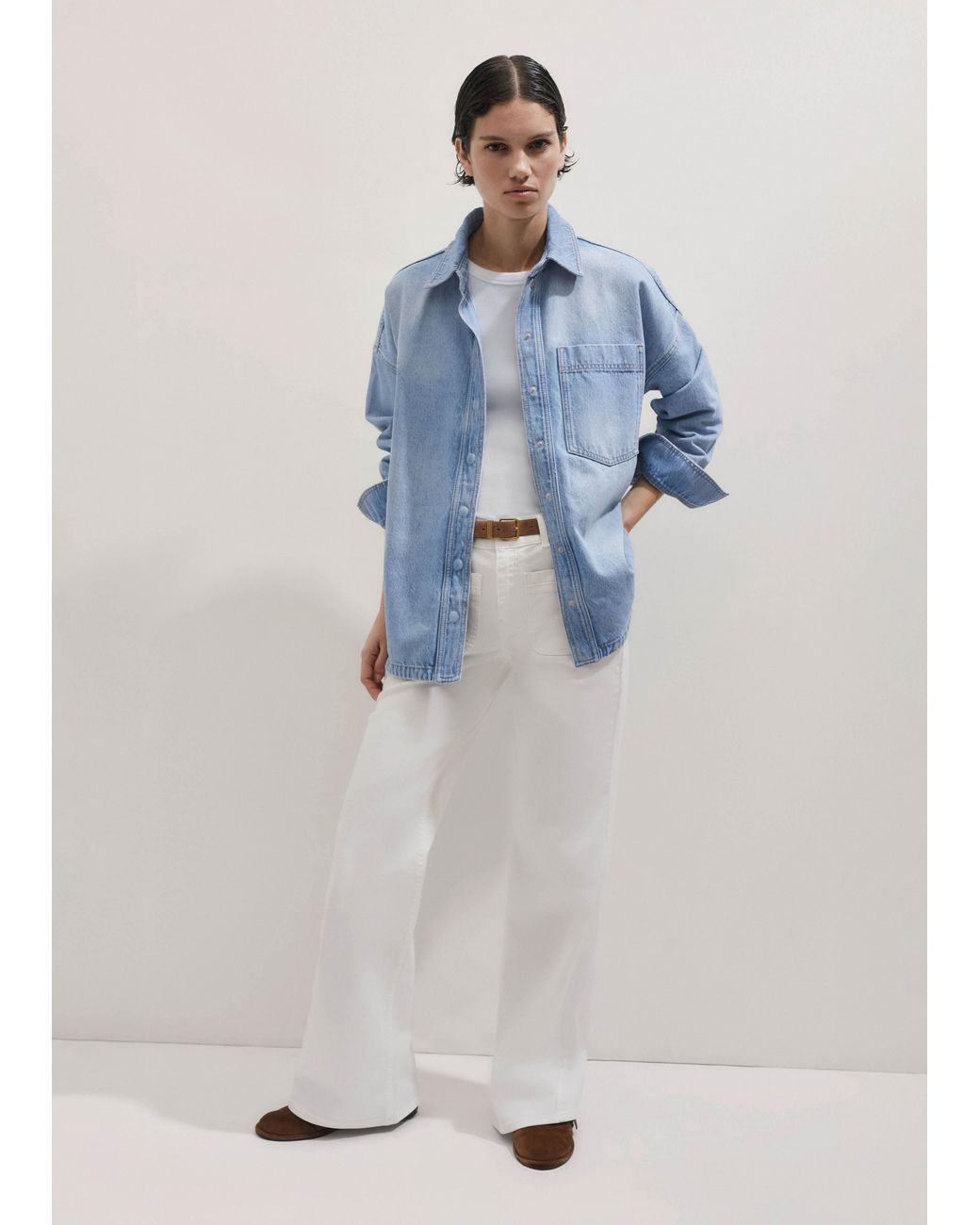 ME+EM Blue Oversized Denim Shacket