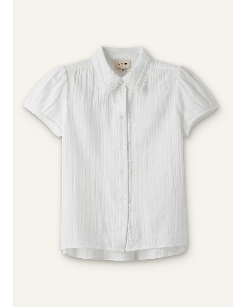 ME+EM Multicolor Cheesecloth Cap-Sleeve Blouse
