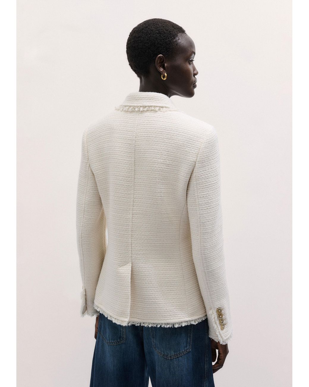 ME+EM Natural Textured Cardi Blazer