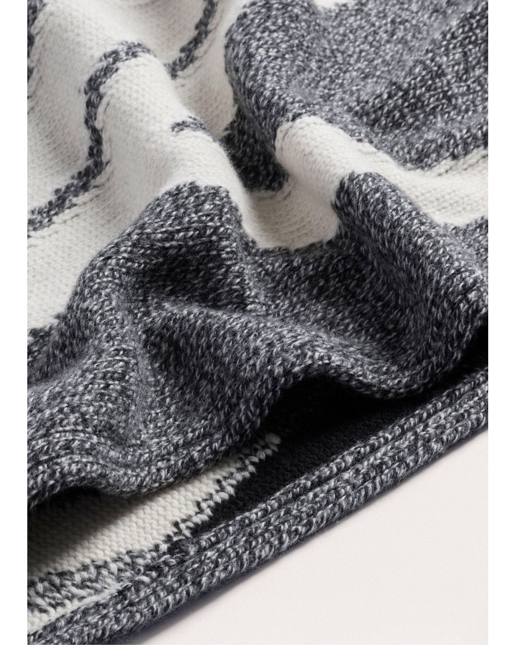 ME+EM Gray Exploded Argyle Knit Scarf