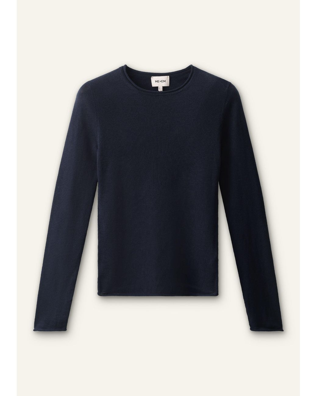 ME+EM Blue Barely There Jersey Stitch Crew Neck