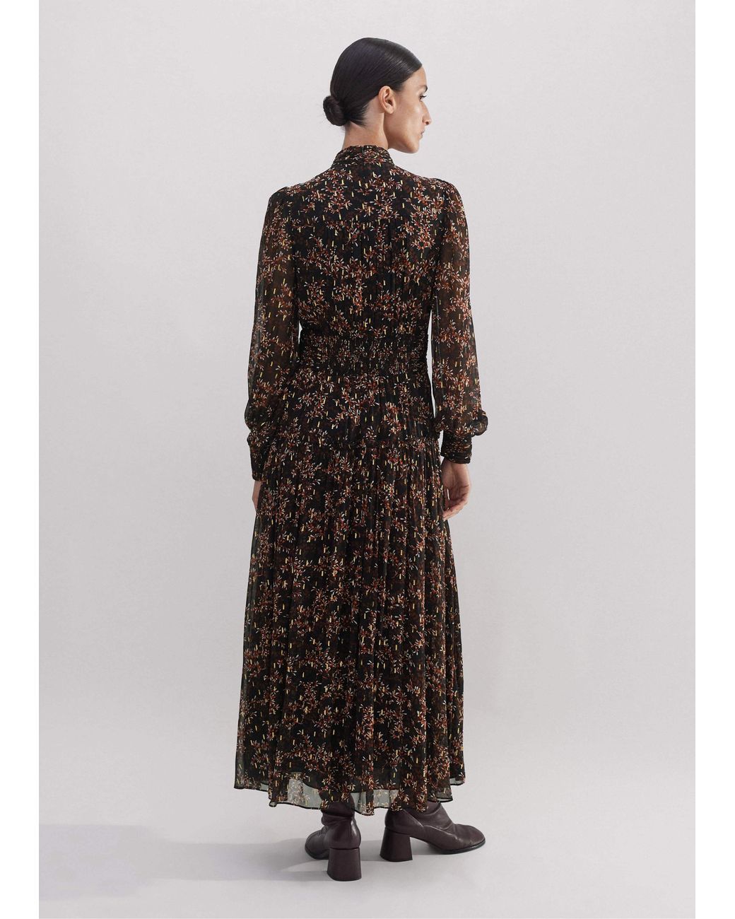 ME+EM Multicolor Shadow Berry Print Metallic Maxi Dress//Multi