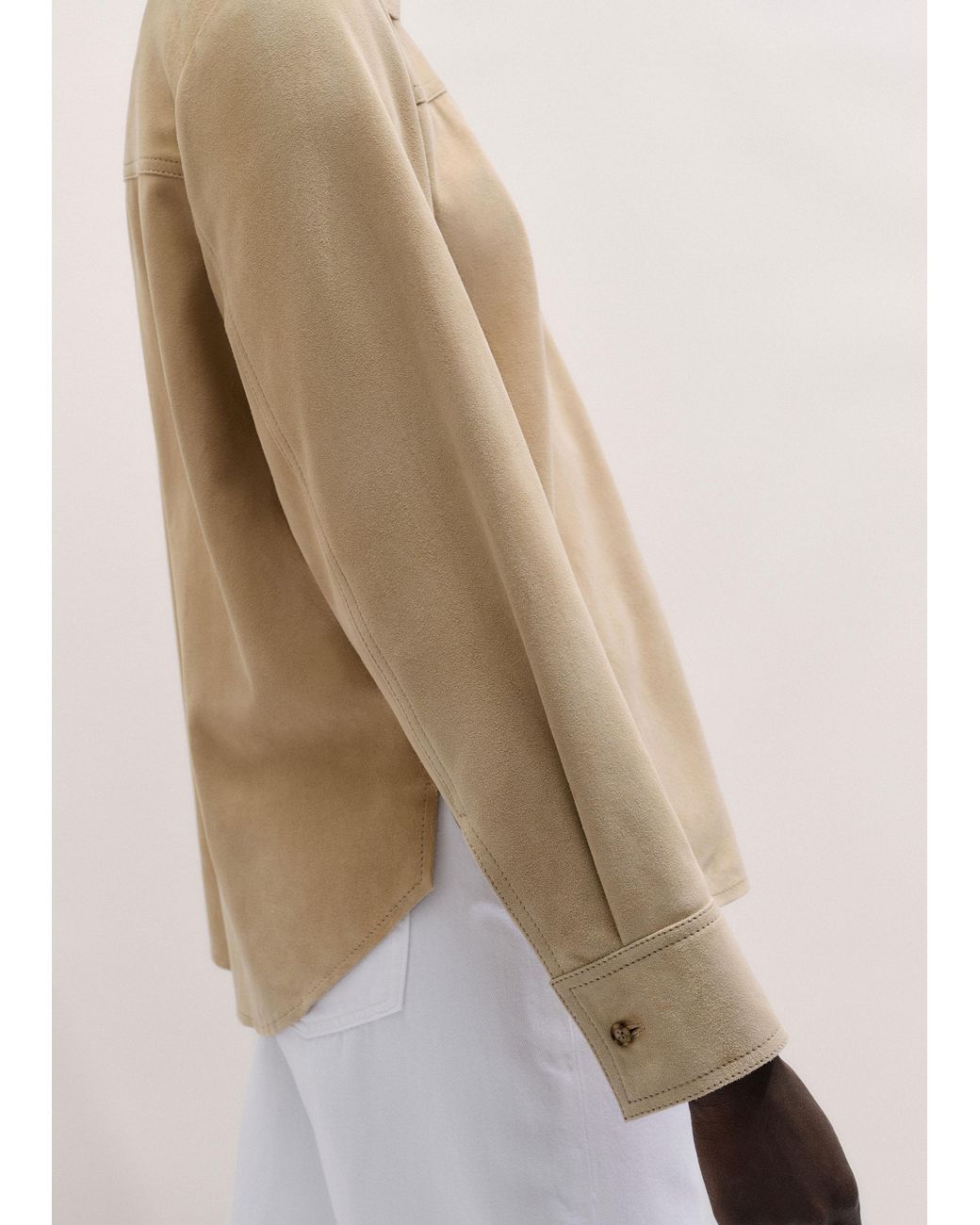 ME+EM Multicolor Luxe Suede Straight Shirt
