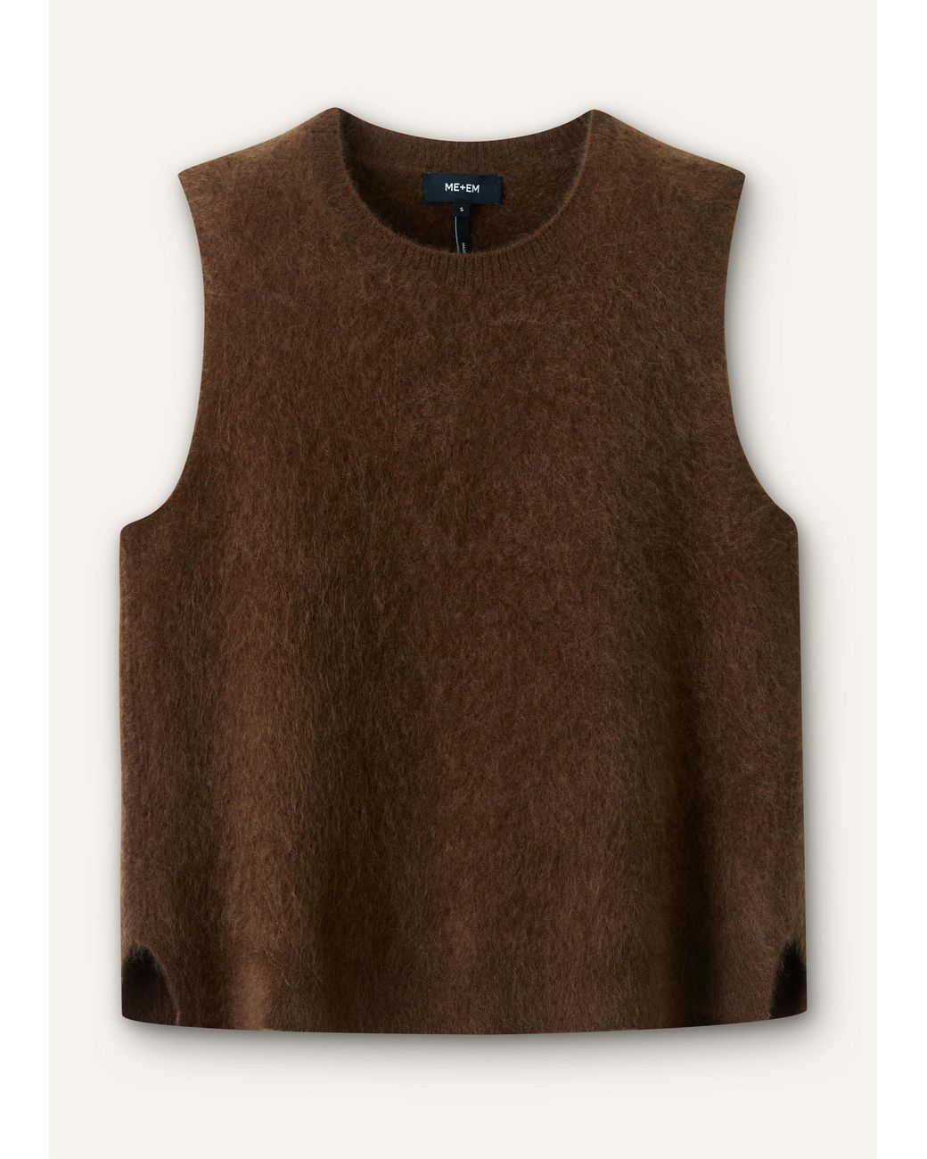 ME+EM Brown Straight Sweater Vest