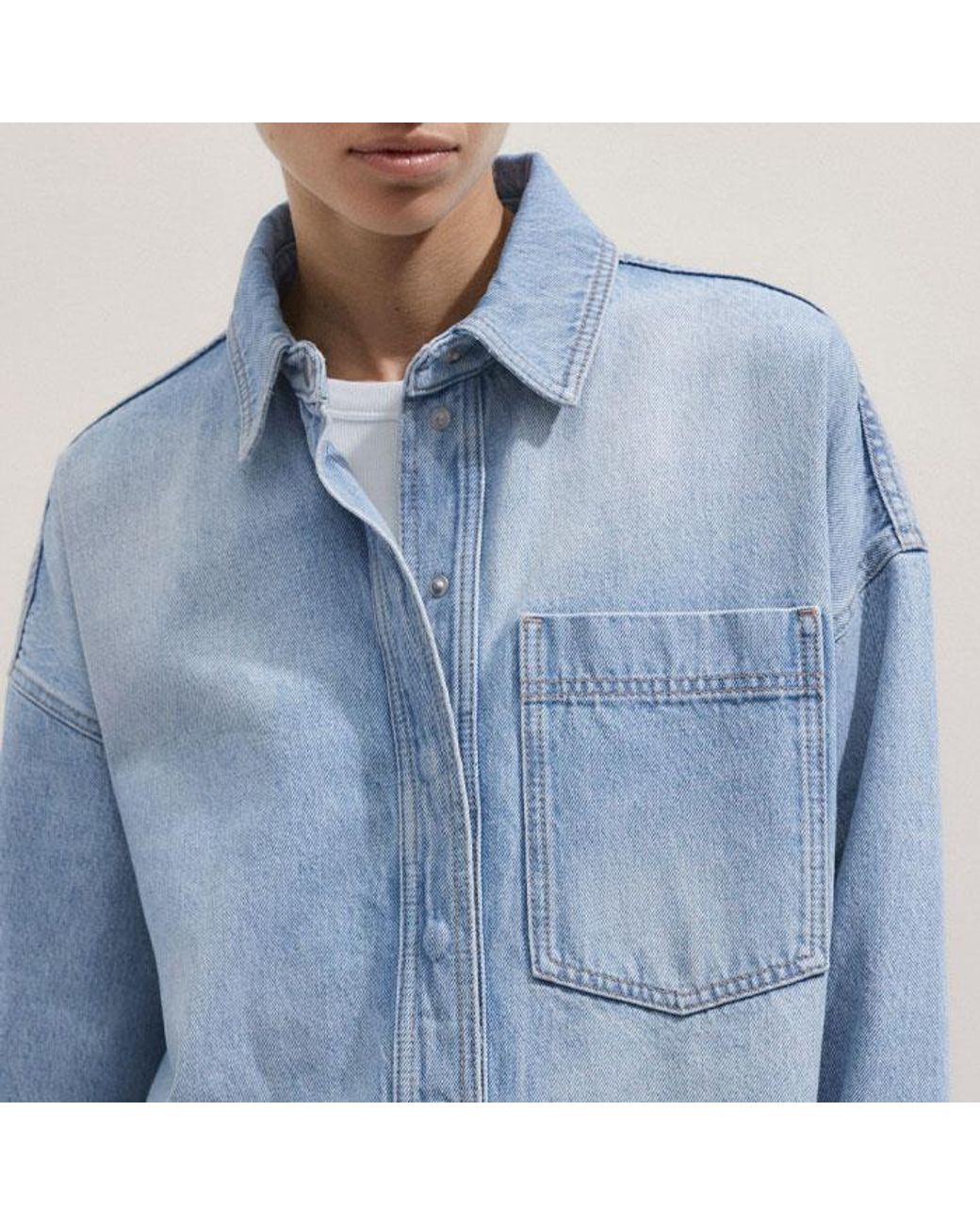 ME+EM Blue Oversized Denim Shacket