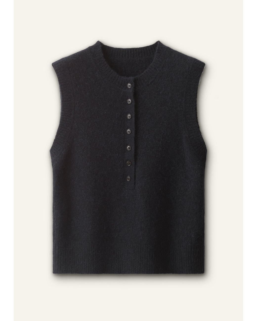 ME+EM Blue Henley Straight Knit Vest