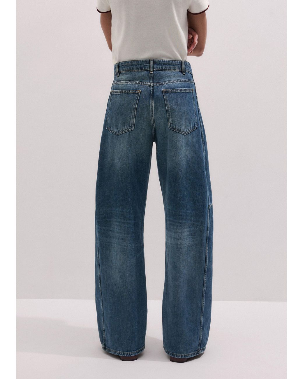 ME+EM Blue Exaggerated Tapered Jean
