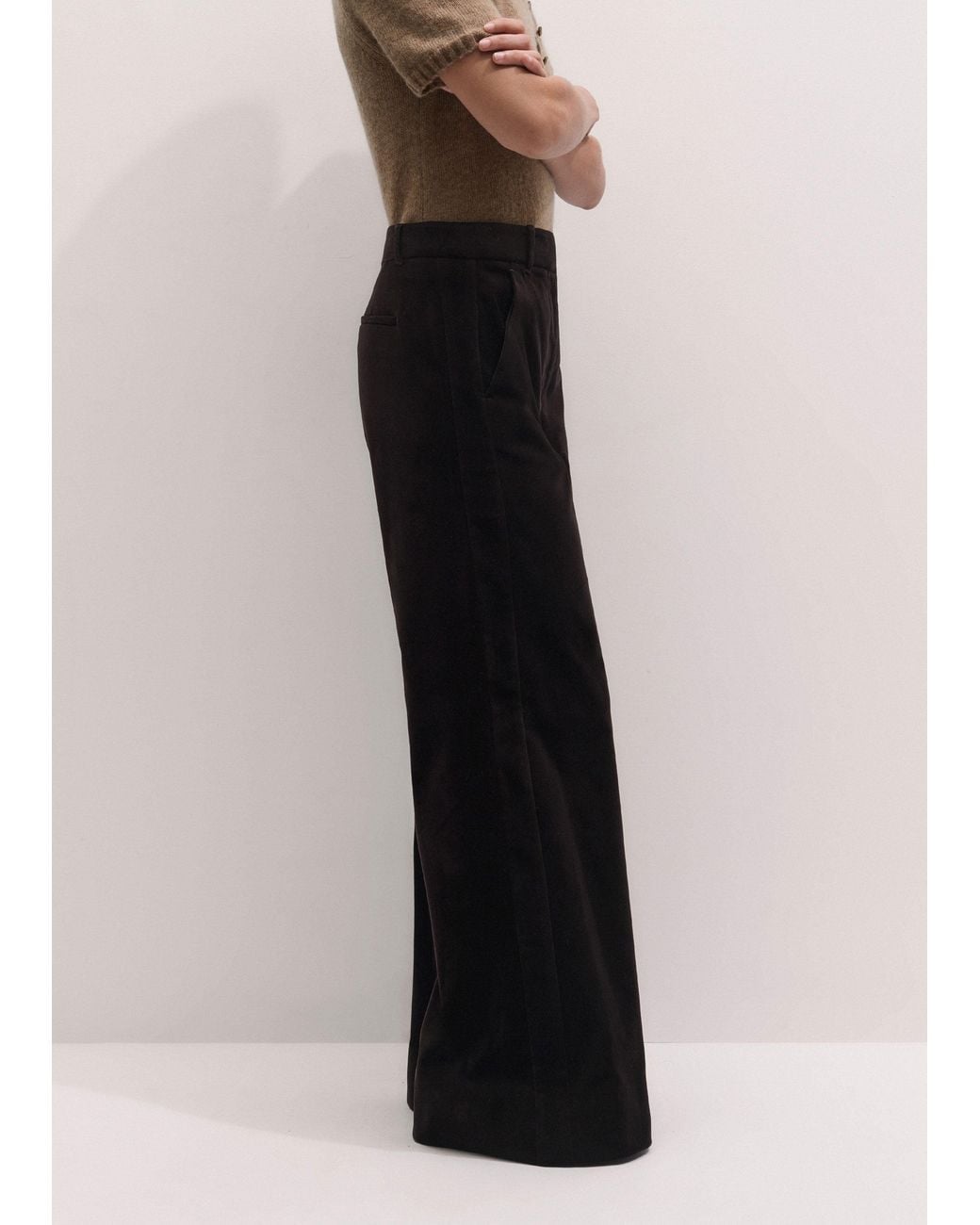 ME+EM Brown Wide Leg Trouser