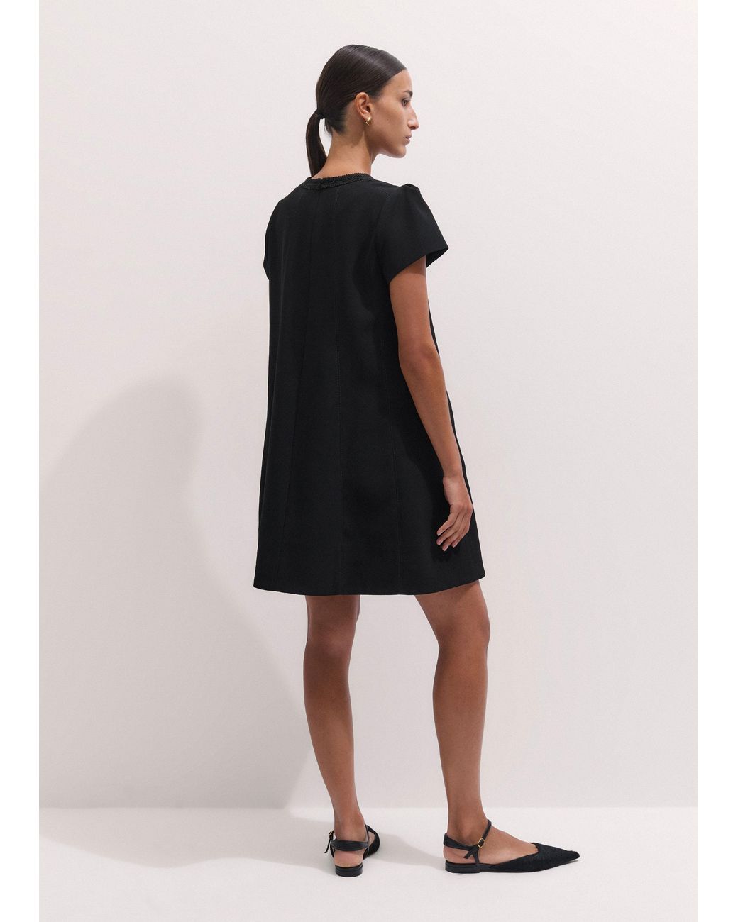 ME+EM Black Swing Mini Dress