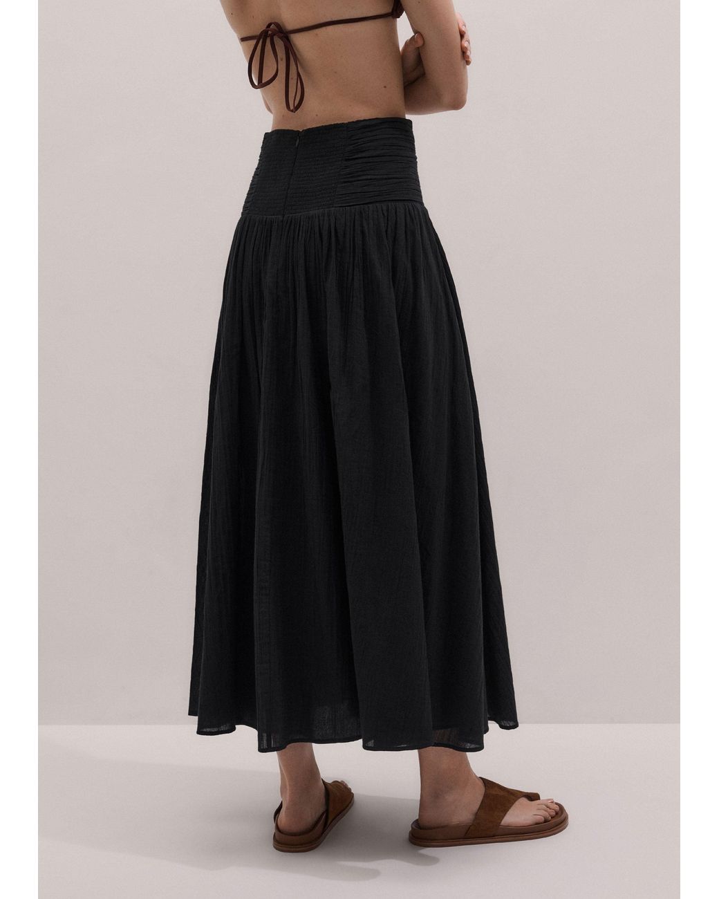 ME+EM Blue Cotton Gauze Maxi Skirt + Slip