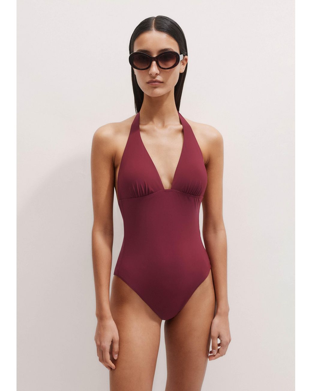 ME+EM Red Adjustable Halterneck Swimsuit