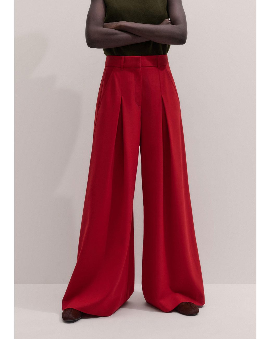 ME+EM Red Very Wide-Leg Pant
