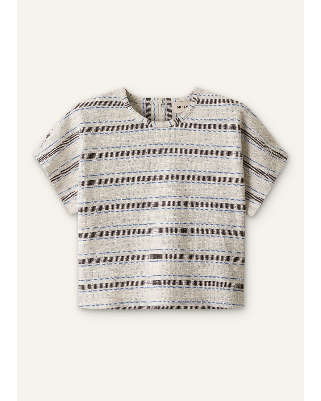 ME+EM Brown Textured Stripe Tee