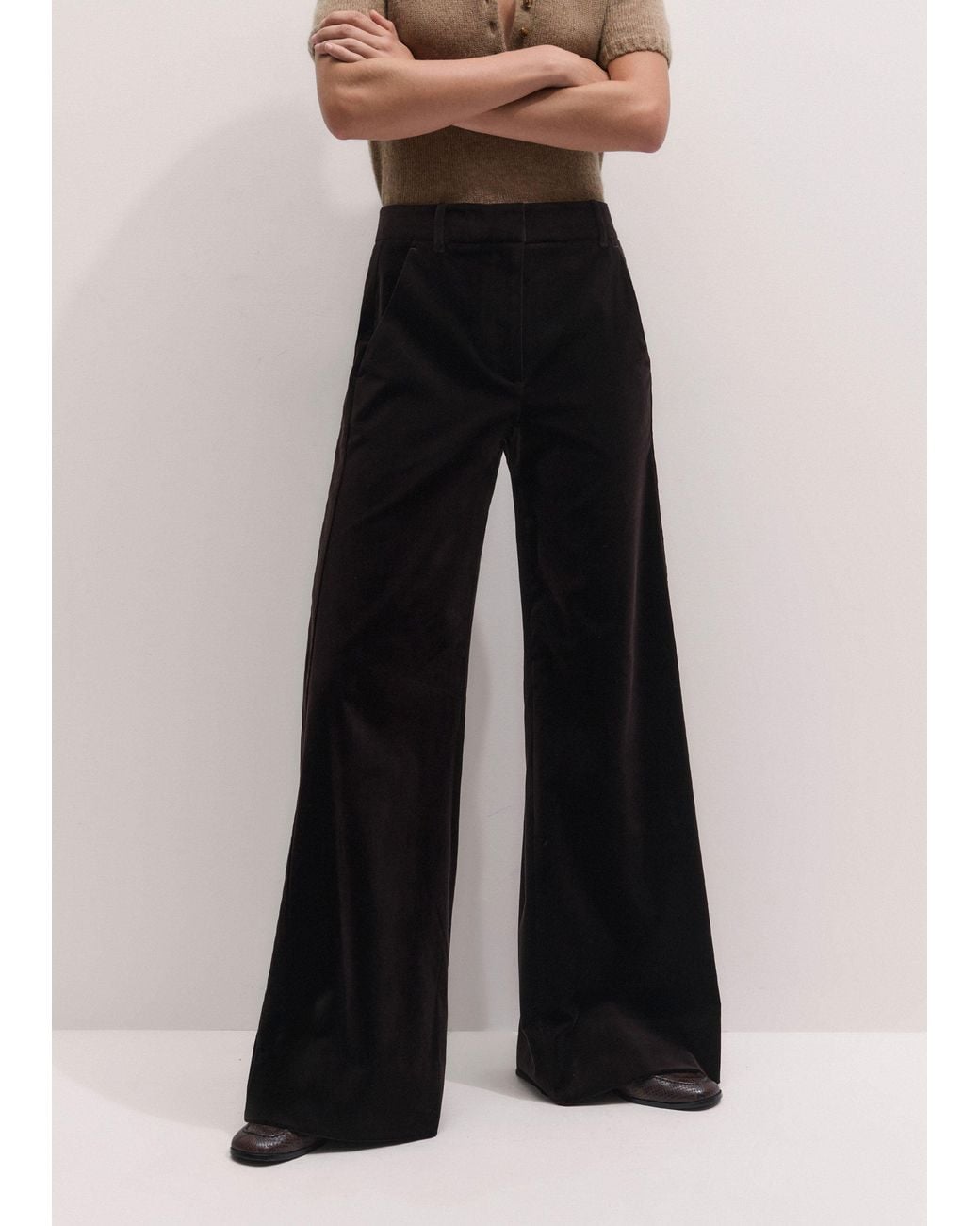 ME+EM Brown Wide Leg Trouser