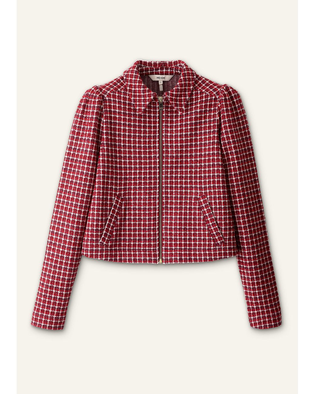 ME+EM Red Zip-Through Top