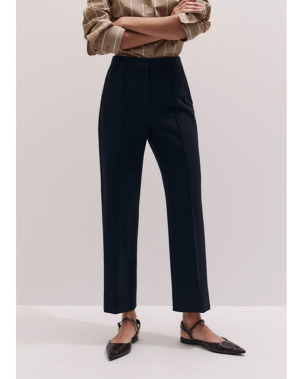ME+EM Blue Slim Crop Forever Trouser
