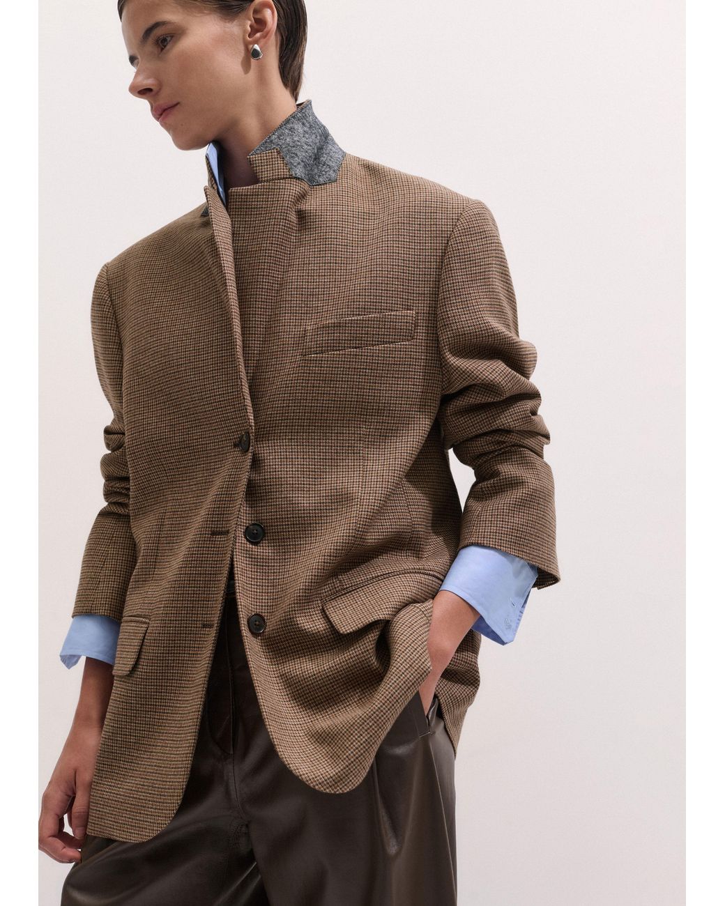 ME+EM Brown Intelligently Oversized Jacket