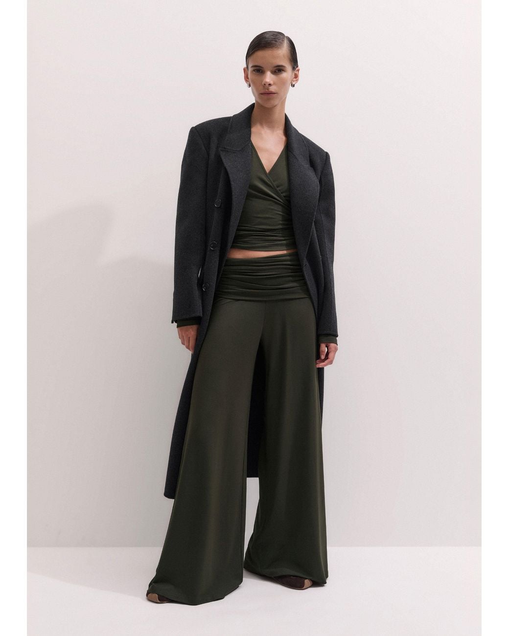 ME+EM Black Super Wide Palazzo Pant