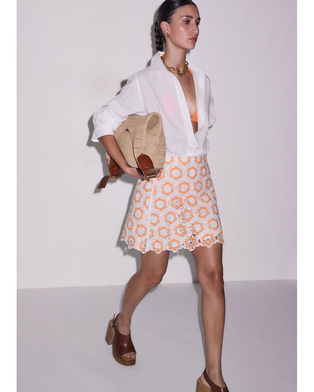 ME+EM Brown Relaxed Swing Short Shirt Dress