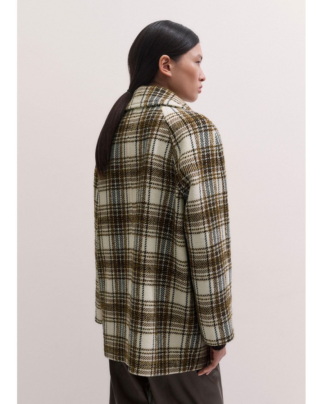 ME+EM Multicolor Short Cocoon Coat