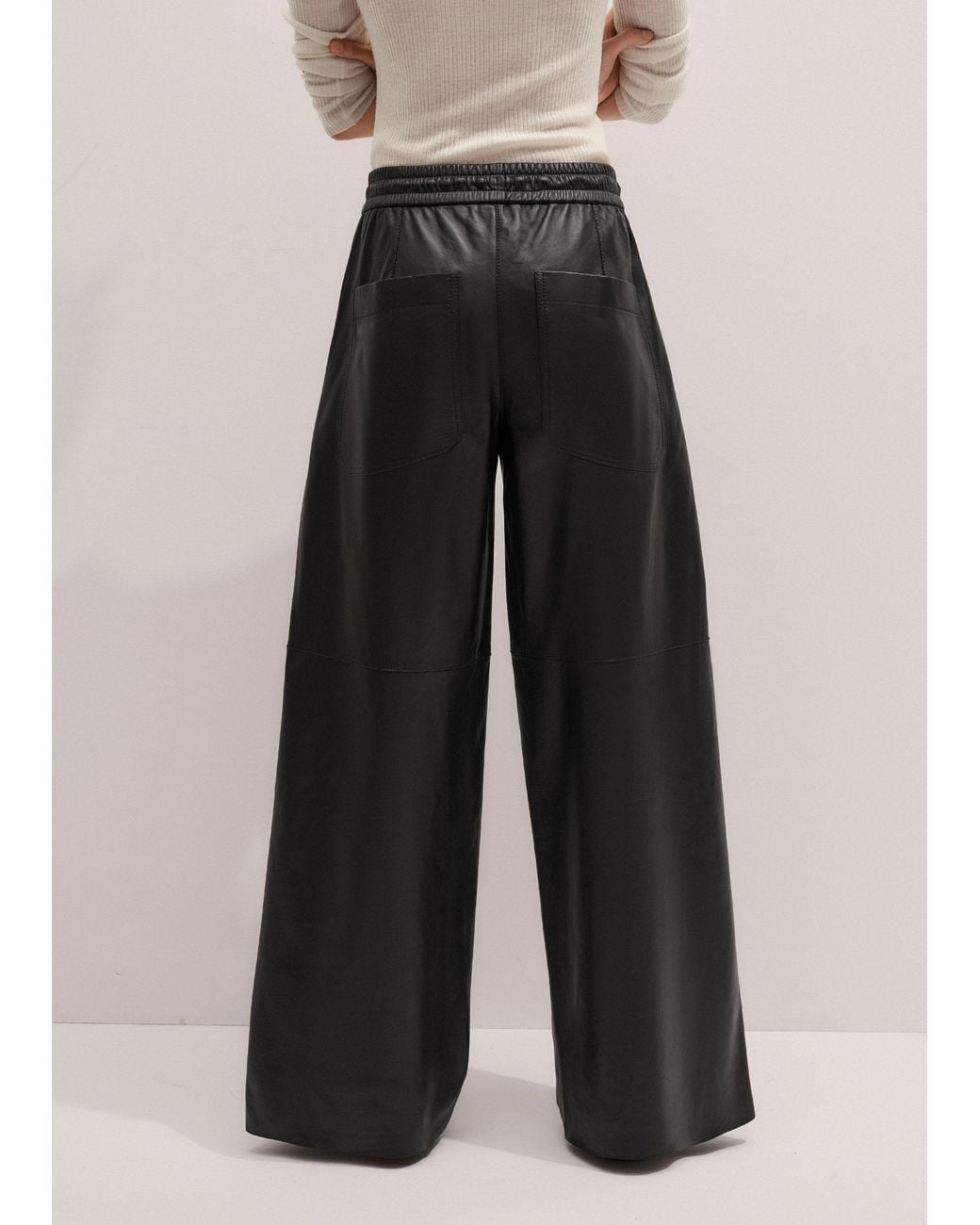 ME+EM Black Wide Leg Track Pant
