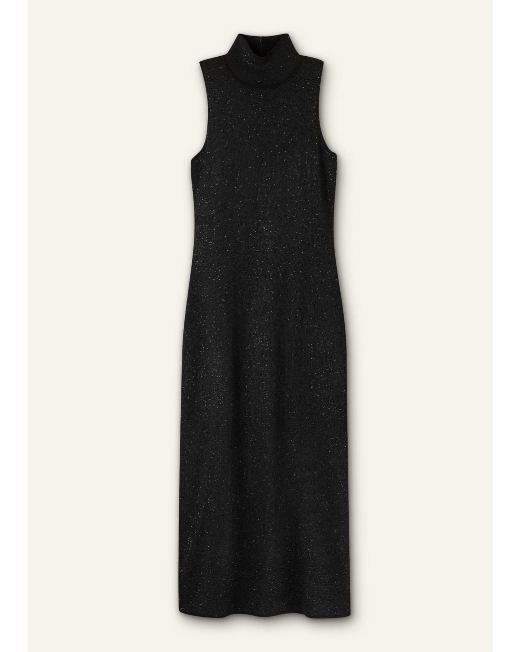 ME+EM Black Sequin Knit Column Maxi Dress