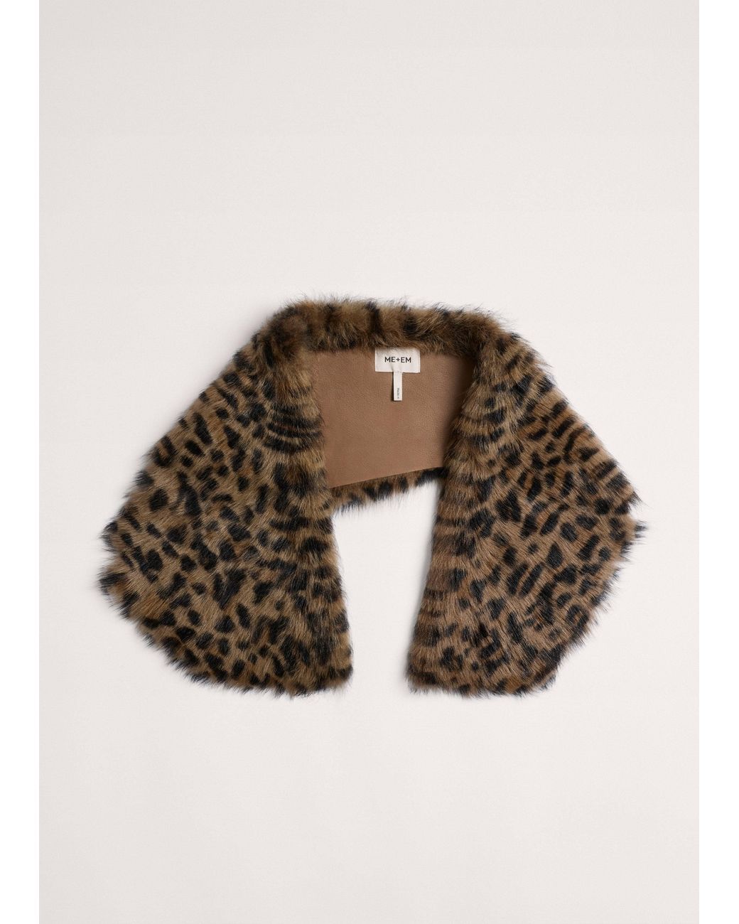 ME+EM Brown Shearling Scarf Tan