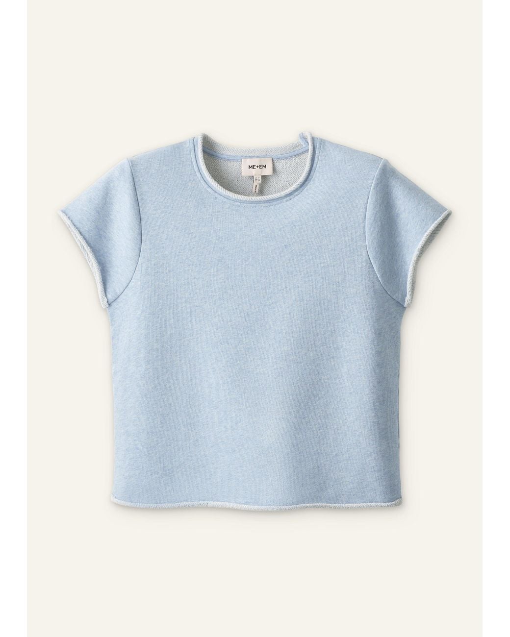 ME+EM Blue Baby Tee Lightweight Sweatshirt