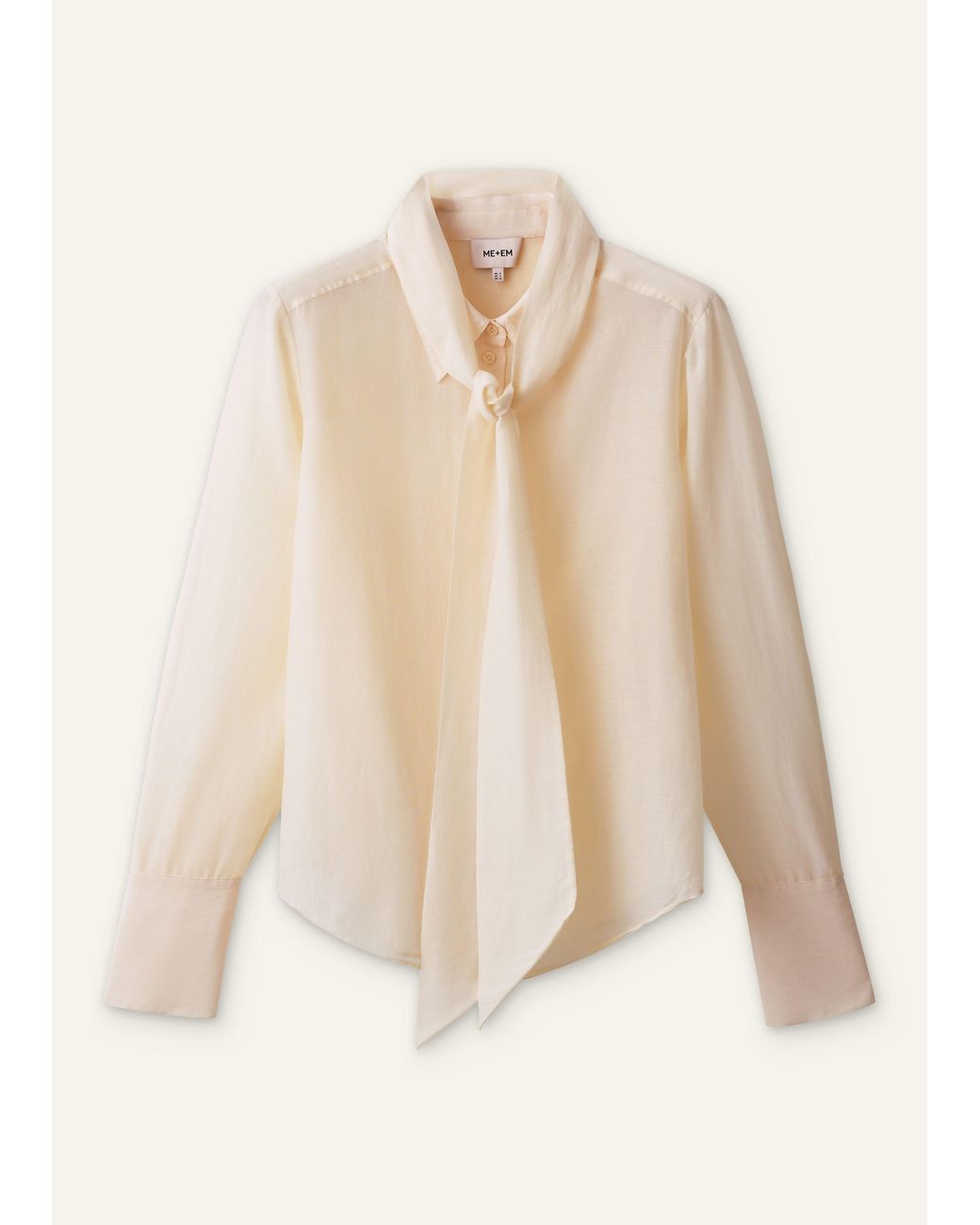 ME+EM Natural Silk Cotton Cloud Layering Shirt + Tie