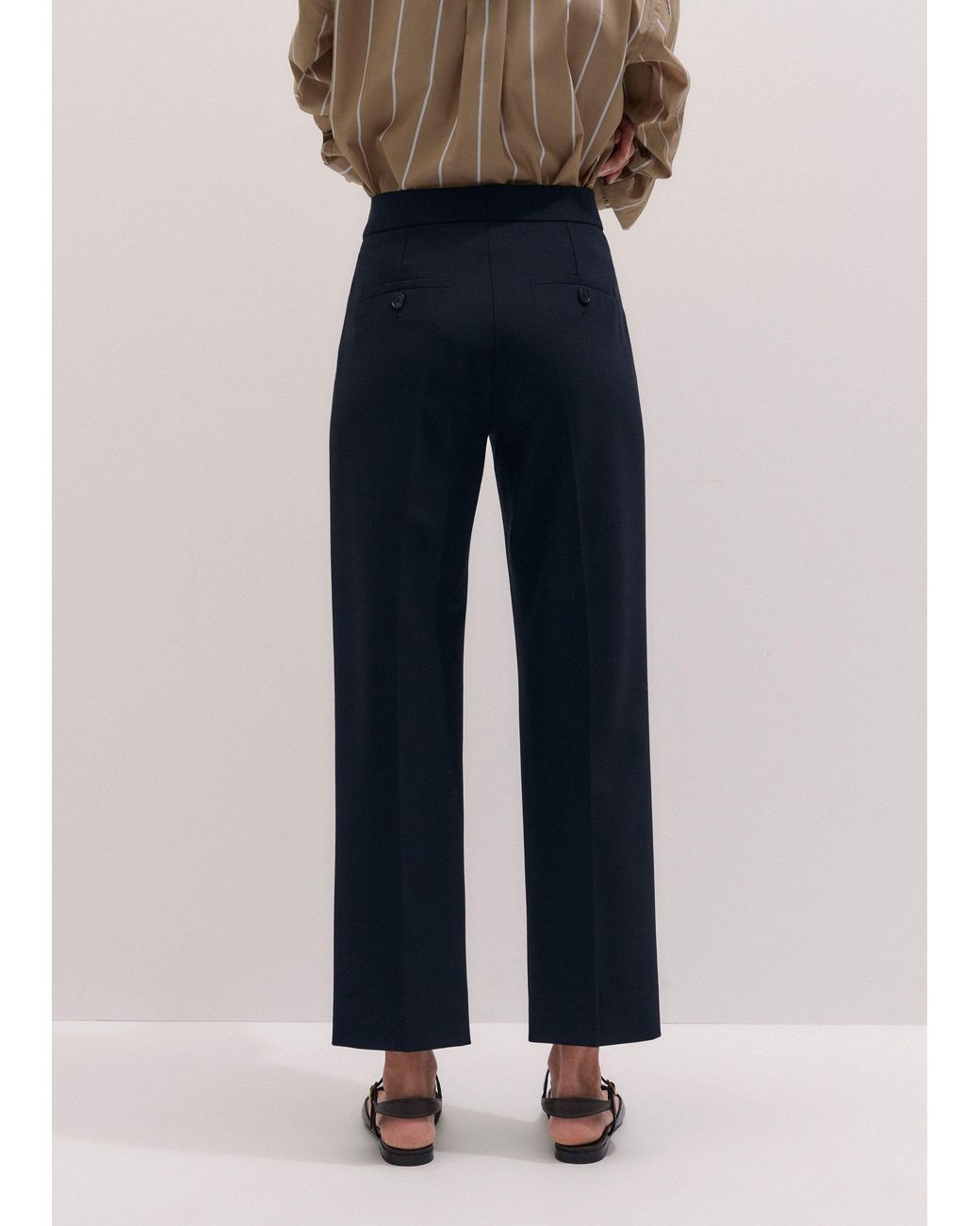 ME+EM Blue Slim Crop Forever Trouser