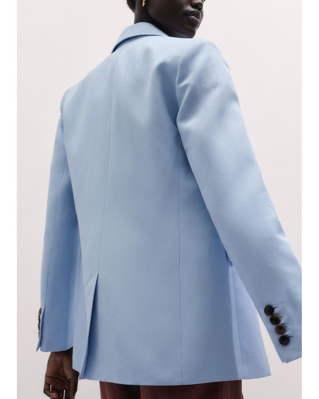 ME+EM Blue Sharp Shoulder Jacket