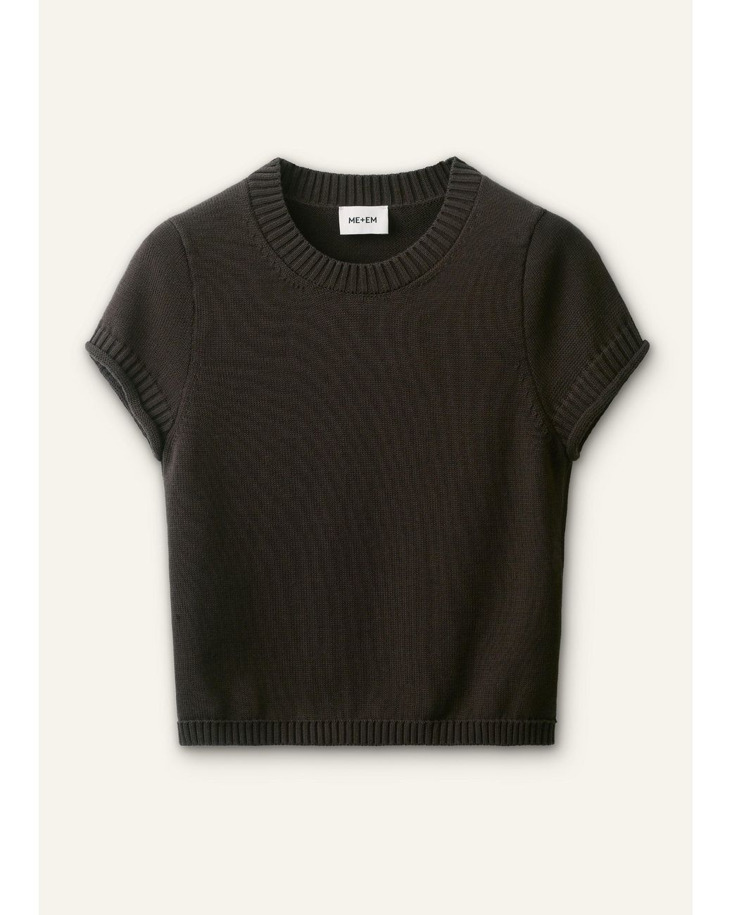 ME+EM Multicolor Shrunken Straight Knit Baby Tee