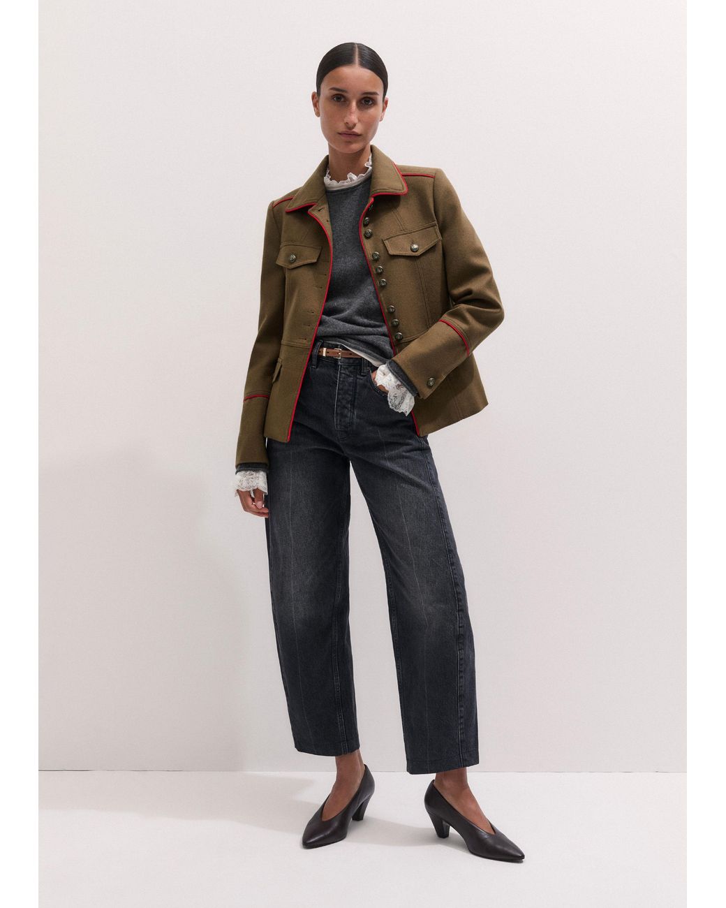 ME+EM Natural Slim Fit Piped Utility Jacket