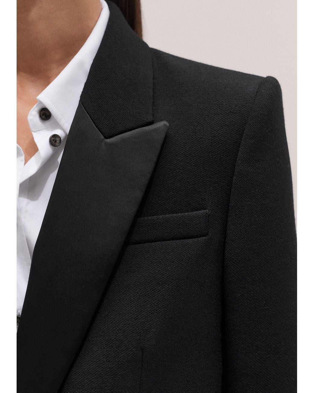 ME+EM Black Sharp Shoulder Tux Coat