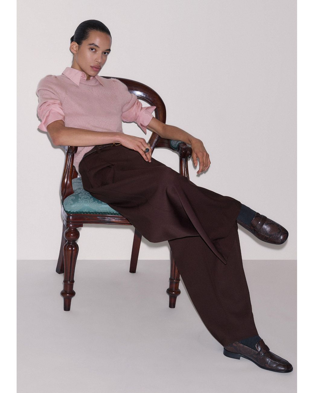 ME+EM Pink Silk Cotton Cloud Layering Shirt + Tie