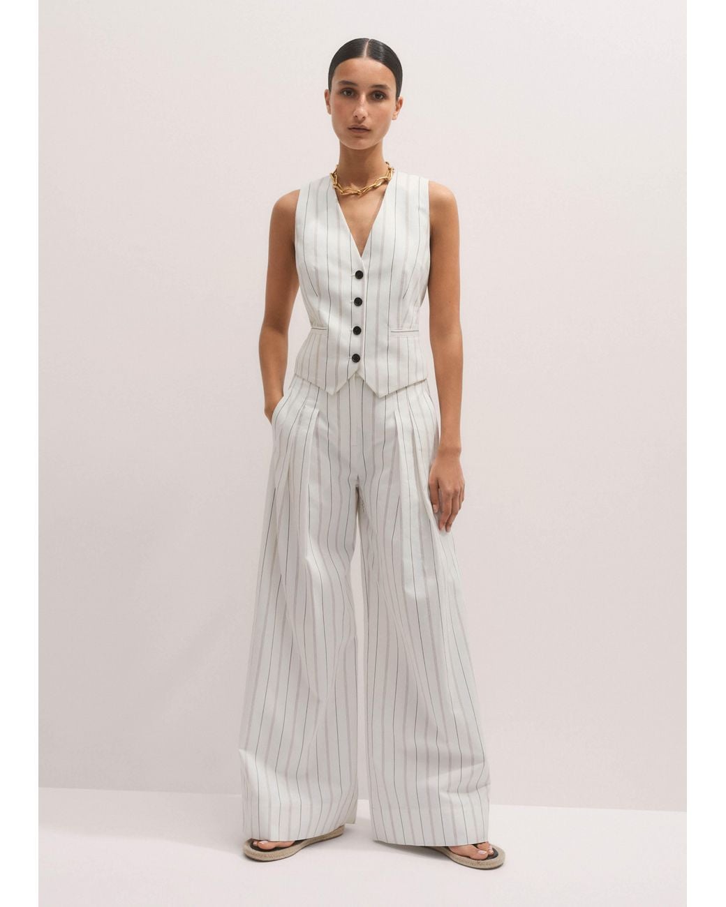 ME+EM White Tailored Waistcoat