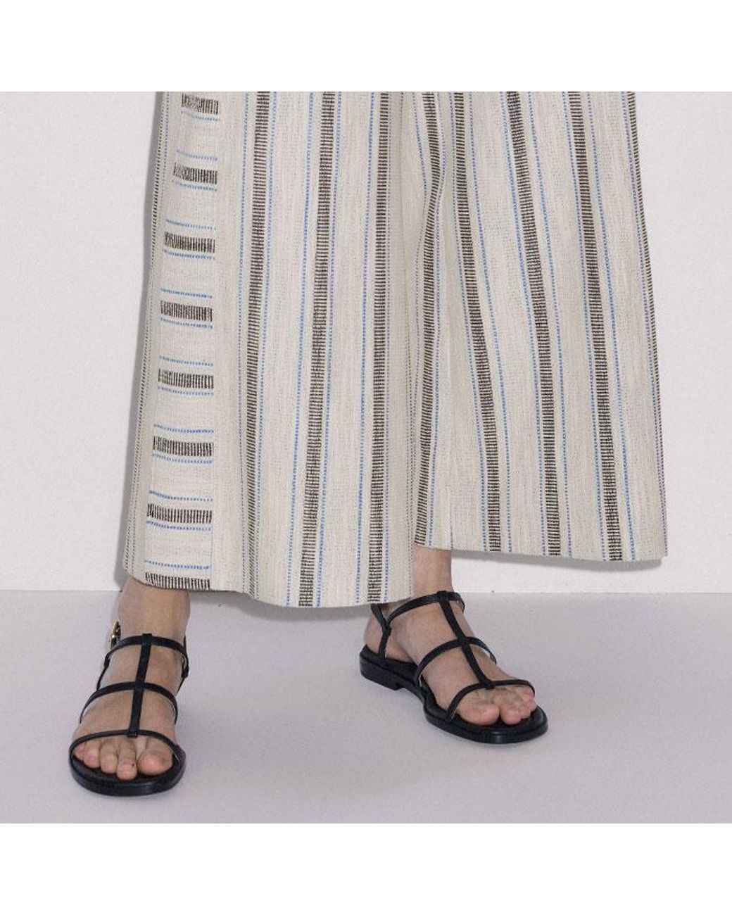 ME+EM Brown Textured Stripe Tee